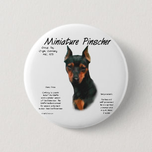 Bóton Redondo 5.08cm Design da história do Pinscher diminuto