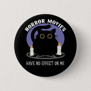 Bóton Redondo 5.08cm Design de amantes de filmes de terror - Gato Satâ
