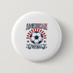 Bóton Redondo 5.08cm Design de Camisa de Bola de Futebol Americano Vint
