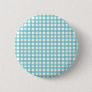Bóton Redondo 5.08cm Design de Gingham Azul e Branco