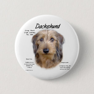 Bóton Redondo 5.08cm Design de História do Dachshund (wirehair)
