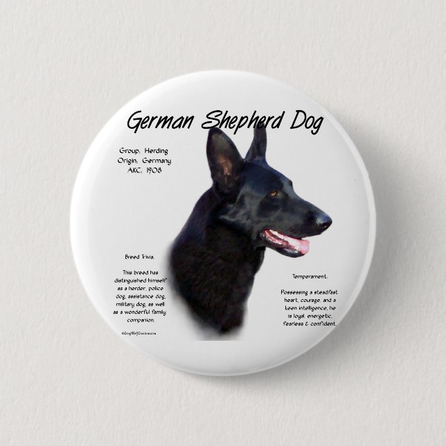 Bóton Redondo 5.08cm Design de Histórico de Cachorro german shepherd (p (Frente)