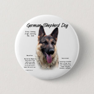 Bóton Redondo 5.08cm Design de Histórico de Cães german shepherd