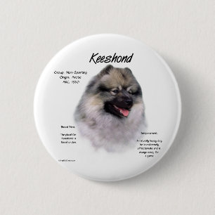 Bóton Redondo 5.08cm Design de Histórico de Keeshond