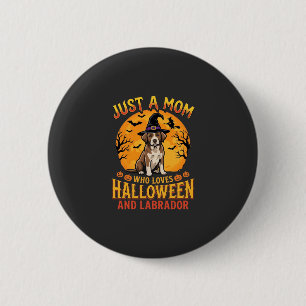 Bóton Redondo 5.08cm Design de Mãe Labradores no Halloween Feiticeira C