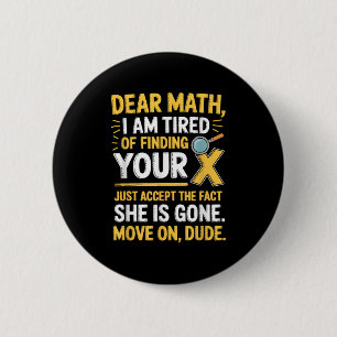 Bóton Redondo 5.08cm Design de matemática engraçado para meninos menina