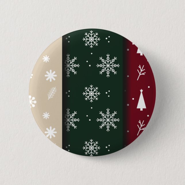Bóton Redondo 5.08cm Design de Natal e Ano Novo (Frente)