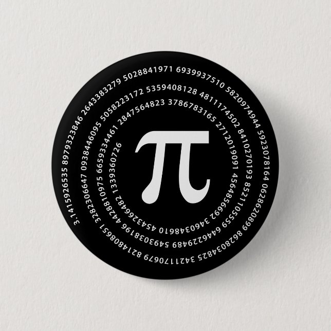 Bóton Redondo 5.08cm Design de número de pi (Frente)