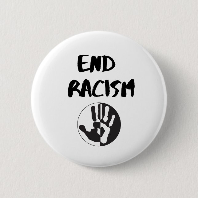 Bóton Redondo 5.08cm Design de Racismo para Ativistas Anti-Racismo (Frente)
