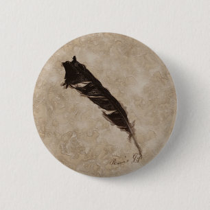 Bóton Redondo 5.08cm Design de Raven's Feather Bird-lover