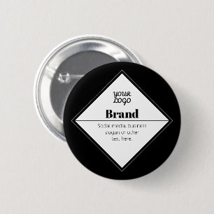 Bóton Redondo 5.08cm Design de texto moderno editável & Seu logotipo
