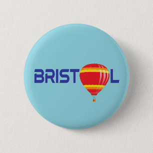 Bóton Redondo 5.08cm Design de Tipografia do Balão de Ar Quente Bristol