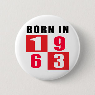 Bóton Redondo 5.08cm Design do aniversário do nascer em 1963
