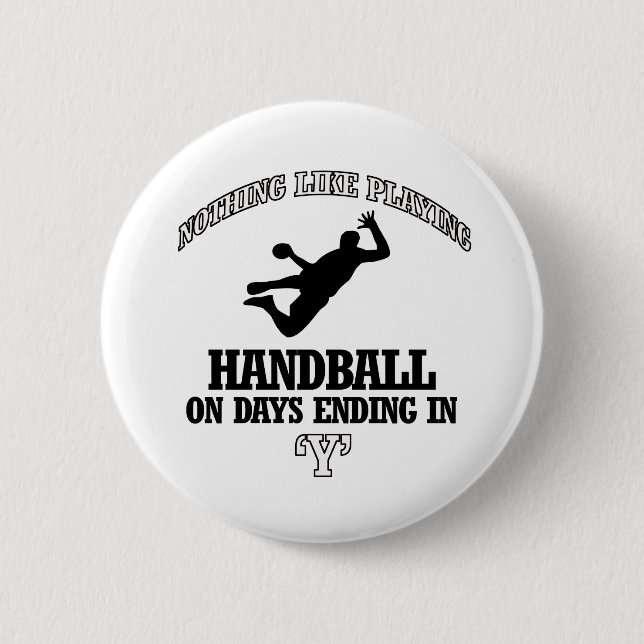 Bóton Redondo 5.08cm design do handball (Frente)