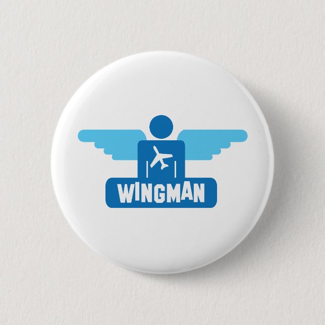 Bóton Redondo 5.08cm design do piloto do wingman (Frente)
