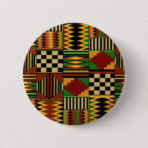 Bóton Redondo 5.08cm Design do Royal Kente Cloth Africano