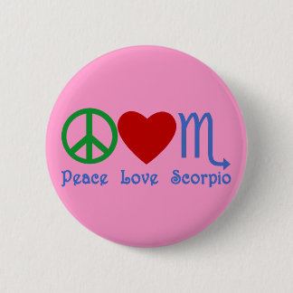 Bóton Redondo 5.08cm Design do zodíaco da Escorpião do amor da paz