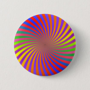Bóton Redondo 5.08cm Design espiral psicadélico: