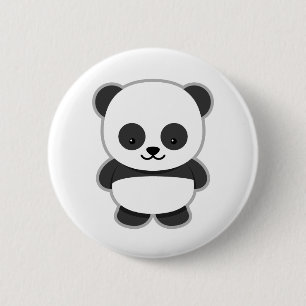 Bóton Redondo 5.08cm Design Fofo de Panda