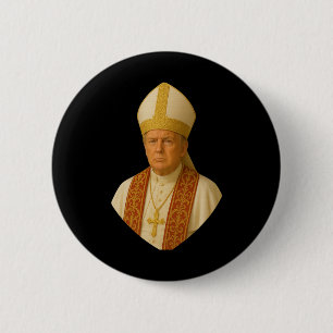 Bóton Redondo 5.08cm Design Gráfico do Papa Trump – Design Político Eng
