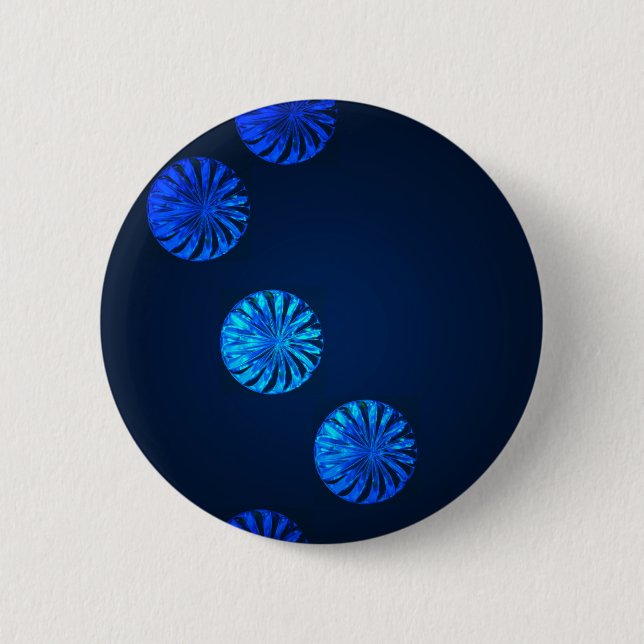 Bóton Redondo 5.08cm Design Irlandês Cristal Azul (Frente)