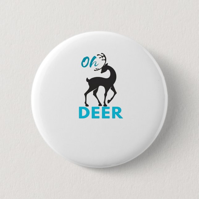 Bóton Redondo 5.08cm Design Minimalista Oh Deer  (Frente)