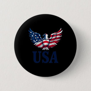 Bóton Redondo 5.08cm Design Usa Eagles com Bandeira Americana Patriot 4