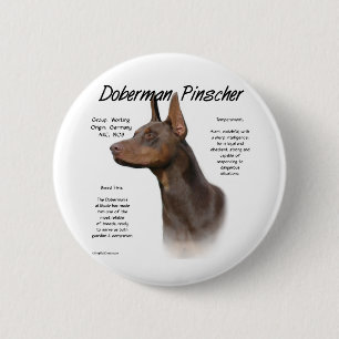 Bóton Redondo 5.08cm Design (vermelho) da história do Pinscher do
