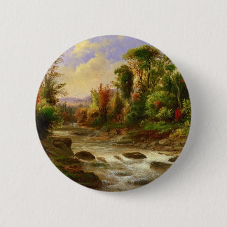 Bóton Redondo 5.08cm Destino de Robert Duncanson do rio da floresta da