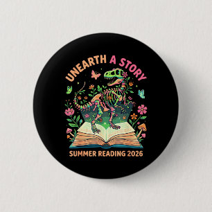Bóton Redondo 5.08cm Desvendar uma História Verão Leitura na Biblioteca
