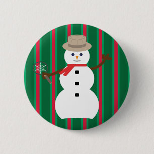 Bóton Redondo 5.08cm Detetive Snowman de Natal divertido e Rico