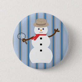 Bóton Redondo 5.08cm Detetive Snowman, divertido e Rico