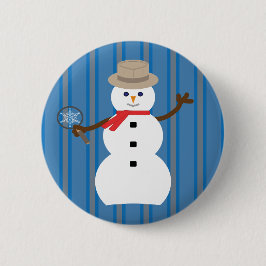 Bóton Redondo 5.08cm Detetive Snowman, divertido e Rico