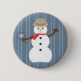 Bóton Redondo 5.08cm Detetive Snowman, divertido e Rico