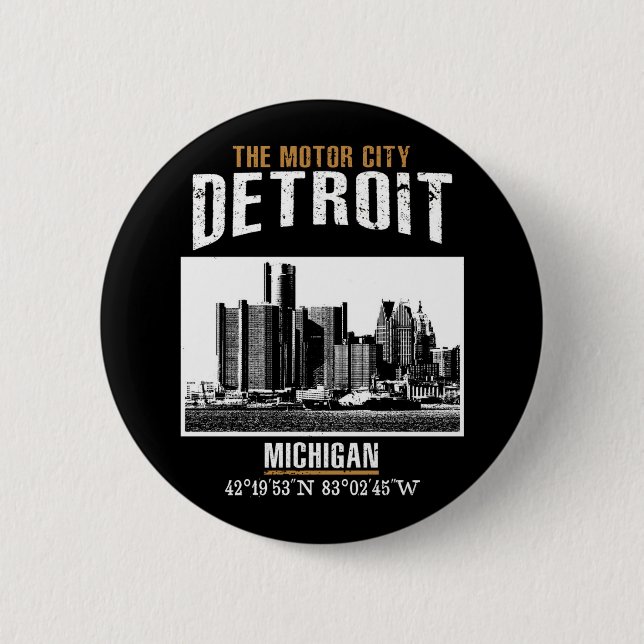 Bóton Redondo 5.08cm Detroit (Frente)