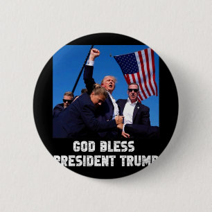 Bóton Redondo 5.08cm Deus abençoe Presidente Trump Para Ventilador De S