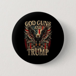 Bóton Redondo 5.08cm Deus Armas E segundo De Arremessar A Bandeira Eagl