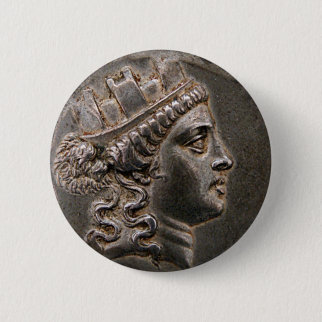 Bóton Redondo 5.08cm Deusa Cybele Tetradrachm (Frente)