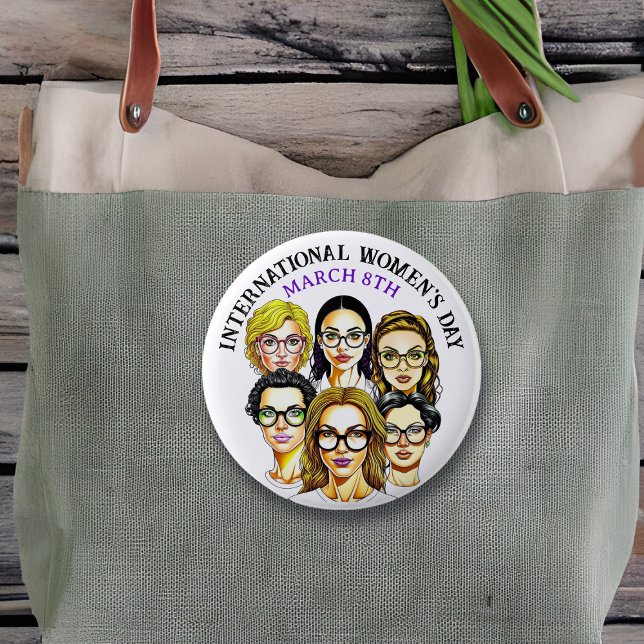 Bóton Redondo 5.08cm Dia 8 de março é Dia Internacional da Mulher (Criador carregado)