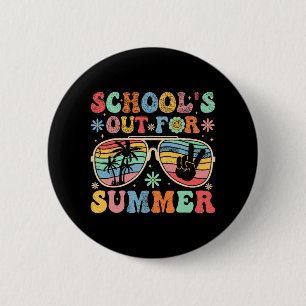 Bóton Redondo 5.08cm Dia da Escola Groovy está Fora para o Ensino de Ve
