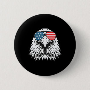 Bóton Redondo 5.08cm Dia da Independência - Bald Eagle Flag - Dia da In