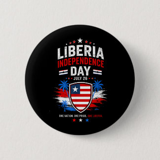 Bóton Redondo 5.08cm Dia da Independência da Libéria 26 de julho Bandei