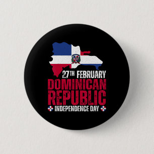 Bóton Redondo 5.08cm Dia da Independência da República Bandeira Dominic