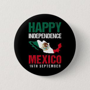 Bóton Redondo 5.08cm Dia da Independência Mexicana, 16 de setembro, Méx