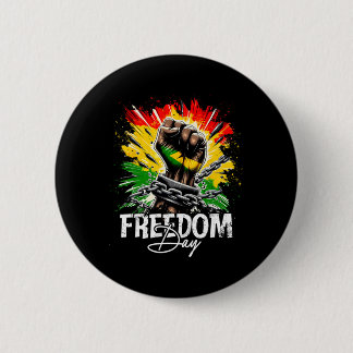 Bóton Redondo 5.08cm Dia da Liberdade Juneteenth Punho do Poder Negro Q