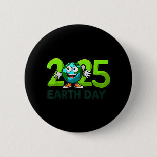 Bóton Redondo 5.08cm Dia da Terra 2025 Crianças de Aniversário do Dia d