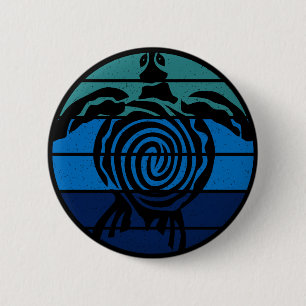 Bóton Redondo 5.08cm Dia da Terra, Tartaruga do Mar, Limpe o Oceano