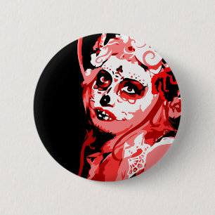 Bóton Redondo 5.08cm dia de los muertos