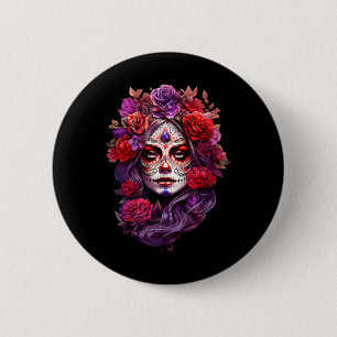 Bóton Redondo 5.08cm Dia De Los Muertos 2024 Catrina