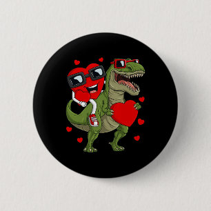 Bóton Redondo 5.08cm Dia de os namorados Coração Andando Dinossauro T R